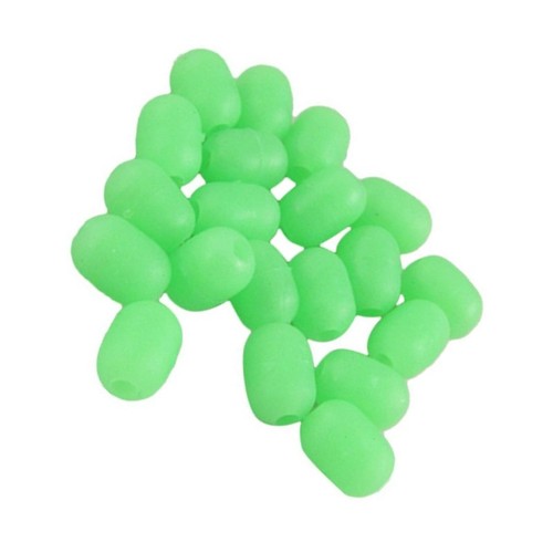 20 PC Pesca Verde Suave Plástico brillan en la oscuridad granos 7 X 10mm C2K1