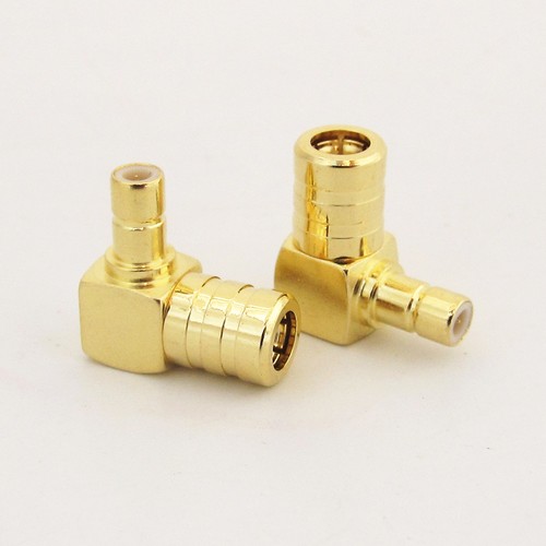 4x Gold SMB Male to SMB Female M//F Right Angle 90 Degree RF Adapter Connector US