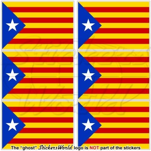 La Catalogne Catalan Indépendance drapeau bleu estelada blava Espagne 40mm autocollants x6