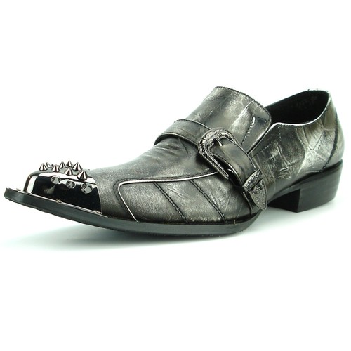 FI-6829 Black Men/'s Leather Slip On Metal Tip Fiesso by Aurelio Garcia