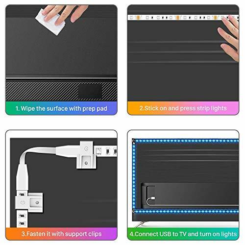 TV Back Lighting 3M LED Strip Light Tape With Remote Control for 46-60/"