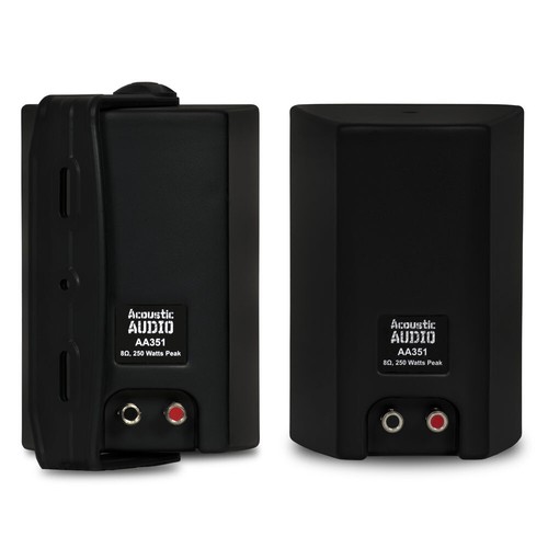 Acoustic Audio AA351B Indoor Outdoor 2 Way Speakers 500 Watt Black Pair
