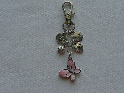 BUTTERFLY LADYBUG BFF BEST FRIENDS FOREVER KEY CHAIN PURSE CLIP BACKPACK CLIP
