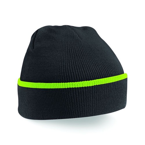 Beechfield Teamwear Bonnet couleurs rayé Cap Double Tricot couche chaude