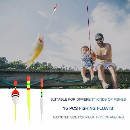 15pcs//set Fishing Lure Floats Bobbers Slip Drift Tube Indicator Assorted Size DR