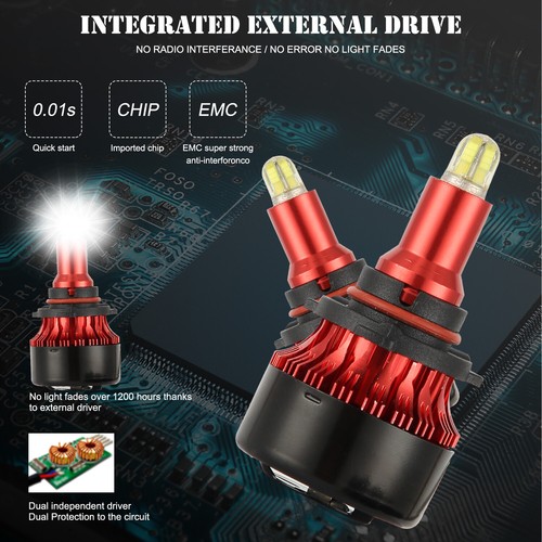 2020 8Side 9005 HB3 LED Headlight Car Bulbs 200W 30000LM High Or Low Beam Bright