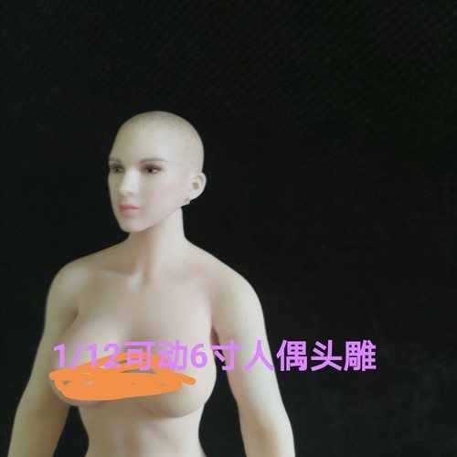 Details about / 1//12 Beauty Girl Female Bald Head Sculpt Head Carved Fit 6/" Action Figure Body