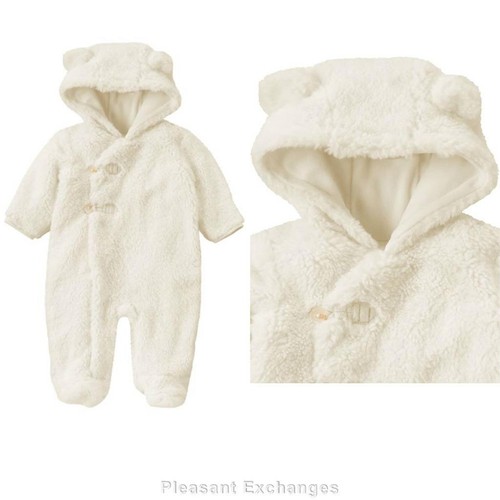 NWT Gymboree 6 9 mos HOLIDAY SHOP Girls Boys Uni Furry Polar Bear Coat Bunting