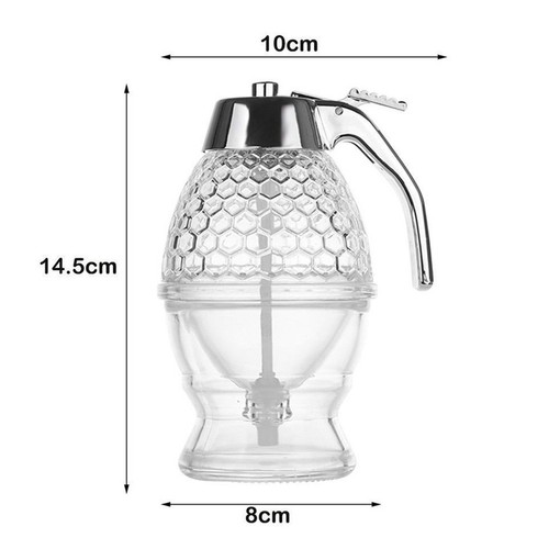 Clear Honey Syrup Dispenser Acrylic Kitchen Holder Pot Container In XDUK