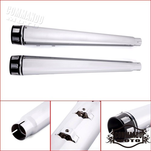 Chrome 4/" Slip-on Exhaust Muffler Pipe Silencer For Harley Street Glide 1995-16