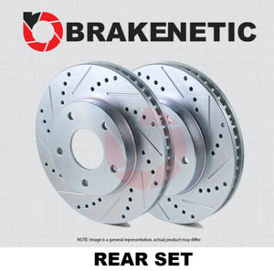 BRAKENETIC SPORT Drilled Slotted Brake Disc Rotors BNS65052.DS REAR SET