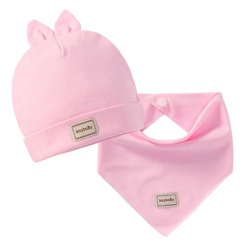 Baby Kids Hat Cap+Newborn Saliva Lovely Infant Towel Triangle Head Scarf Sets