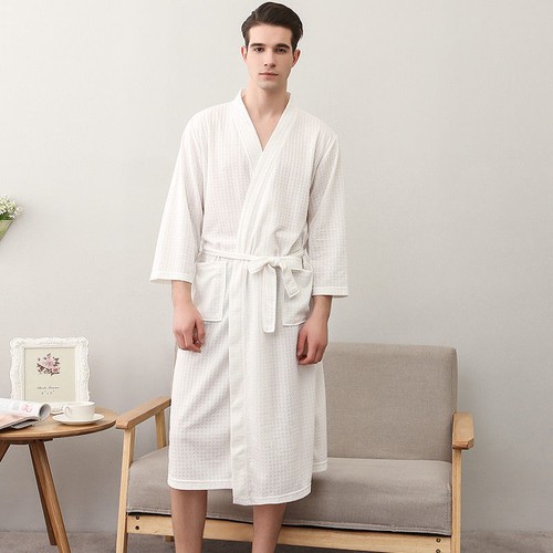 Damen Herren Bademantel Saunamantel Morgenmantel Baumwolle M-XXXL