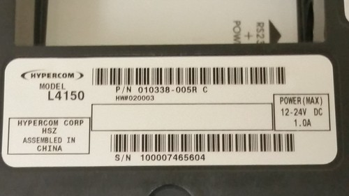 Hypercom Optimum L4150 010338-005R Credit Card Terminal Signature Capture Device