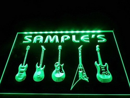 Details about / Name Personalized Custom Guitar Weapon Band Music Room Bar Neon Sign hang sign