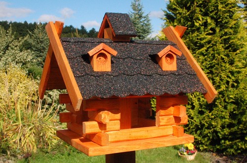Dach dunkel Nr.2 * Vogelhaus Vogelvilla Vogelfutterhaus Futterhaus mit Ständer