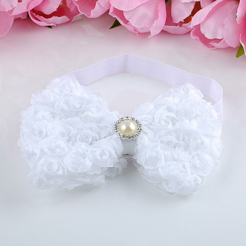 Baby Kids Girls Toddler Lace Rose Flower Bow Hairband Head Band Headband Gift
