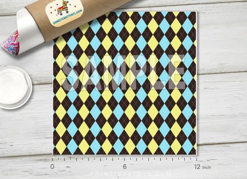 Checked Argyle Pattern Printed HTV Adhesive Vinyl Heat Transfer Vinyl 779