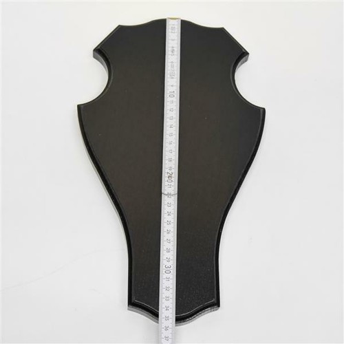 Trophäenschild STUMPF mittlere Hirsche in Eiche dunkel HÖHE 35 cm Schild Brett