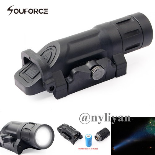 Tactical Birghtness White LED Flashlight 20mm Picatinny Rail For Rifle