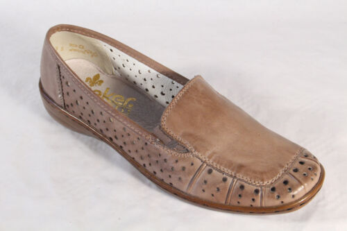 Rieker Slipper Ballerinas Halbschuhe Pumps Echtleder beige NEU!