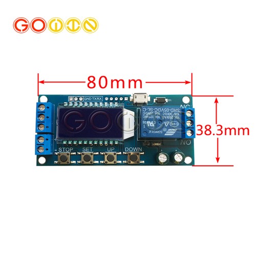 6-30V Micro USB LED Display Trigger Time Delay relay Module Cycle time switch