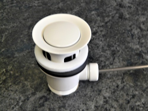 Excenter RAL 9010 Waschbecken Waschtisch Ablaufgarnitur Weiss Ablaufventil