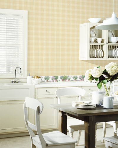 Essen papel pintado Fresh Kitchen 5 kv27421 Karo verde beige cocina küchentapete vinilo
