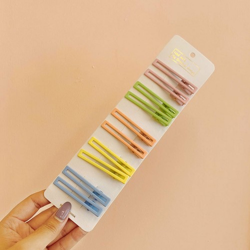 Womens Girls Geometric 10Pcs//set Metal Hair Clips Barrette Slide Grips Hairpins