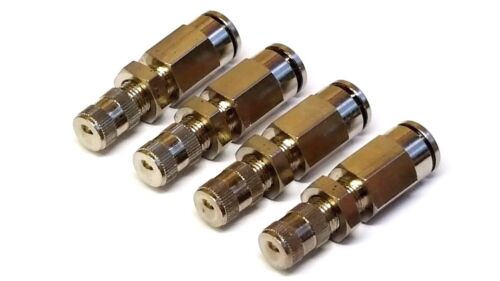 4 Schrader Air Ride Suspension Bag Inflation Fill Valves Push Connect 1//4/" Tube