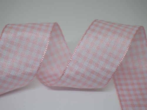 Gingham Check Ribbon 25mm in 2m or 3m cut lengths free postage