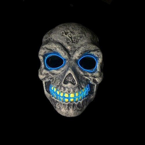 Halloween LED Light Mask Scary Smiling face Rave Purge Festival Clothes Cos M4P5