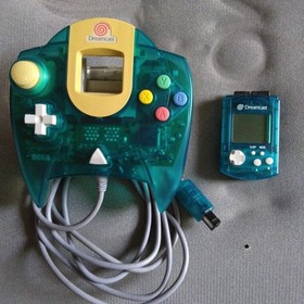 SEGA DC Japan Dreamcast Controller Clear Aqua Blue Visual Memory  From japan