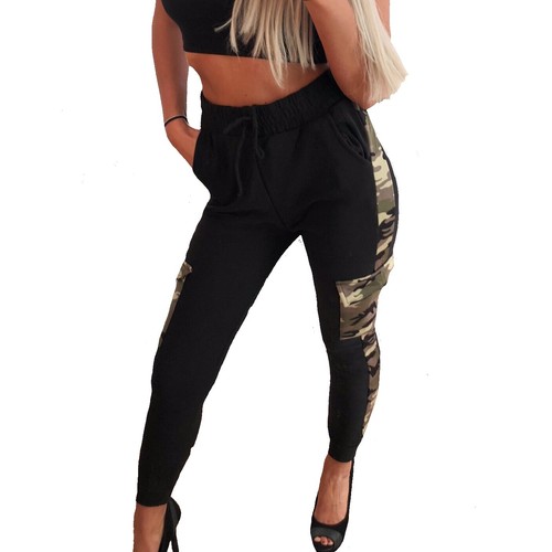 Femmes Camouflage Jogging Pantalon Cargo Décontracté Doublure Fitness Doublé