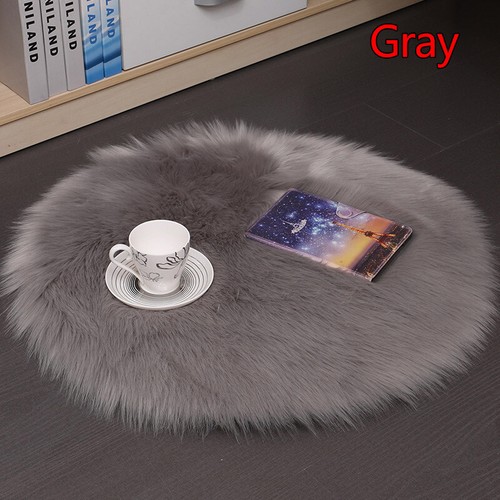 35x35cm Warm Seat Pad Plush Cover Chair Cushion Round Faux Fur Wool Soft