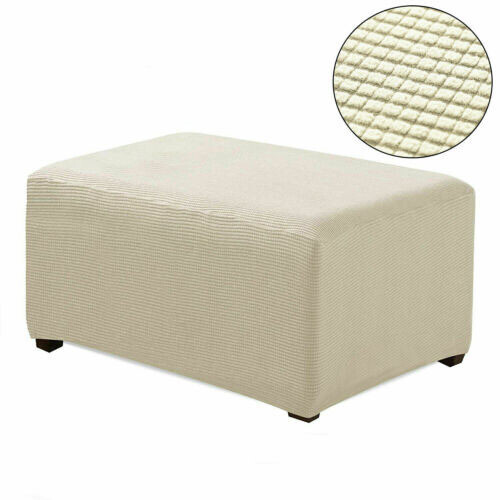 Fleece Sofa Footstool Cover Stretch Storage Ottoman Slipcover Protector US Stock