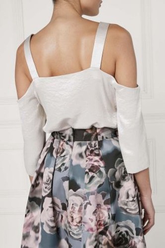 BNWT NEXT Ladies Champagne Metallic Cold Off Shoulder Top