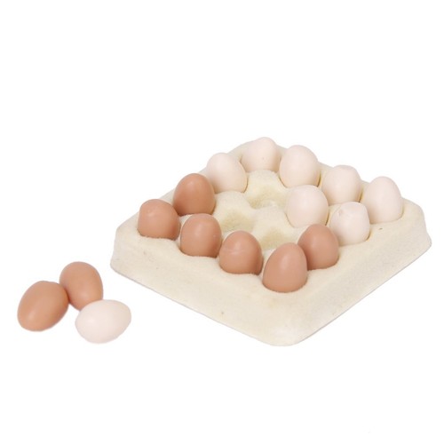 1//12 dollhouse miniature egg carton with 16 pcs eggs dollhouses G3D8
