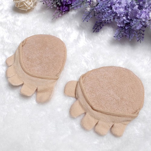 1 Pairs Forefoot Socks Non-slip Invisible Half Sock Open Toe Socks For Ladies F