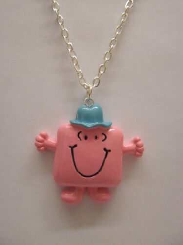 Colour Option Mr Men Mr Strong Pendant With 18/" Silver Plated Necklace