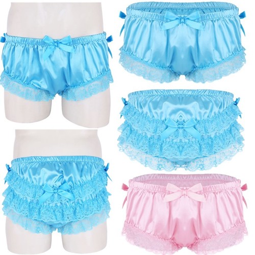 Homme Soyeux Sissy Pouch Panties bulle bloomer short Satin Sous-vêtements Slips