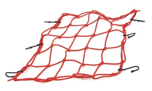 5mm Cord 6 Hook Universal Red Motorcycle ATV Cargo Net 15/" x 15/"