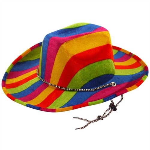 Rainbow feltro Cappello da Cowboy-Costume Gay Pride Adulti Pack