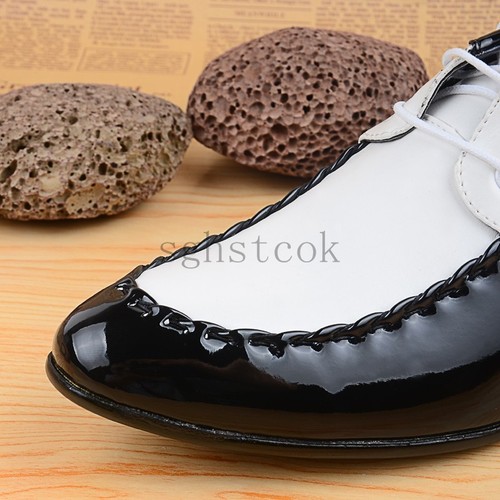 2019 Men/'s Patent Leather Lace Up British Style Oxfords Wedding Dress Shoes Size