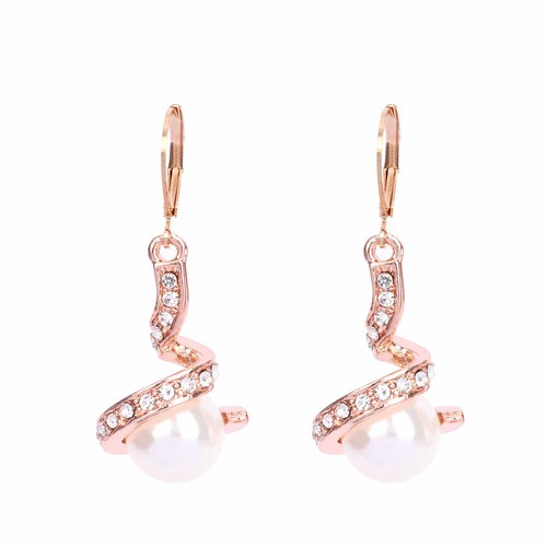 Crochet Goutte Perle Opale Strass Dangle Charm Silver Oreille Boucles d/'oreilles Femme Clous