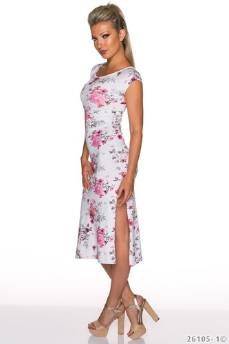 Maxikleid Kleid mit Blumen Muster Sommerkleid Gr 34-36