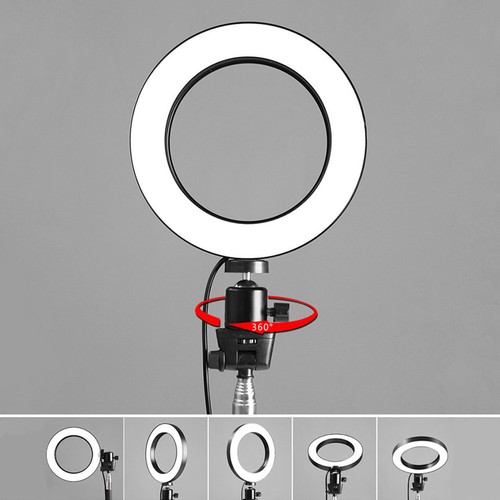 6 /"Anillo luz LED Regulable USB Lámpara de relleno Fotografía Teléfono ViSC