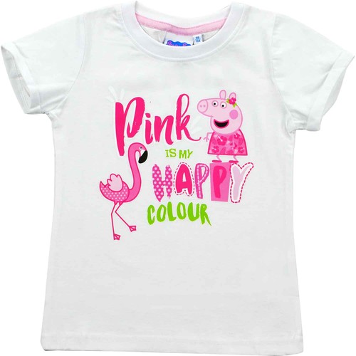Gr 110//116 NEU//OVP Peppa Wutz Mädchen T-Shirt /"Pink is my happy colour/"