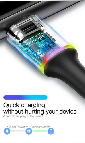 Baseus Usb Tipo C Cable Para Samsung S10 S9 S8 Huawei P20 carga rápida de 9 Note