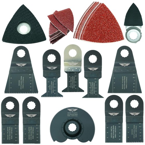 TopsTools 52 x Blades Kit Set for Worx Sonicrafter Ryobi Erbauer AEG Multi Tool